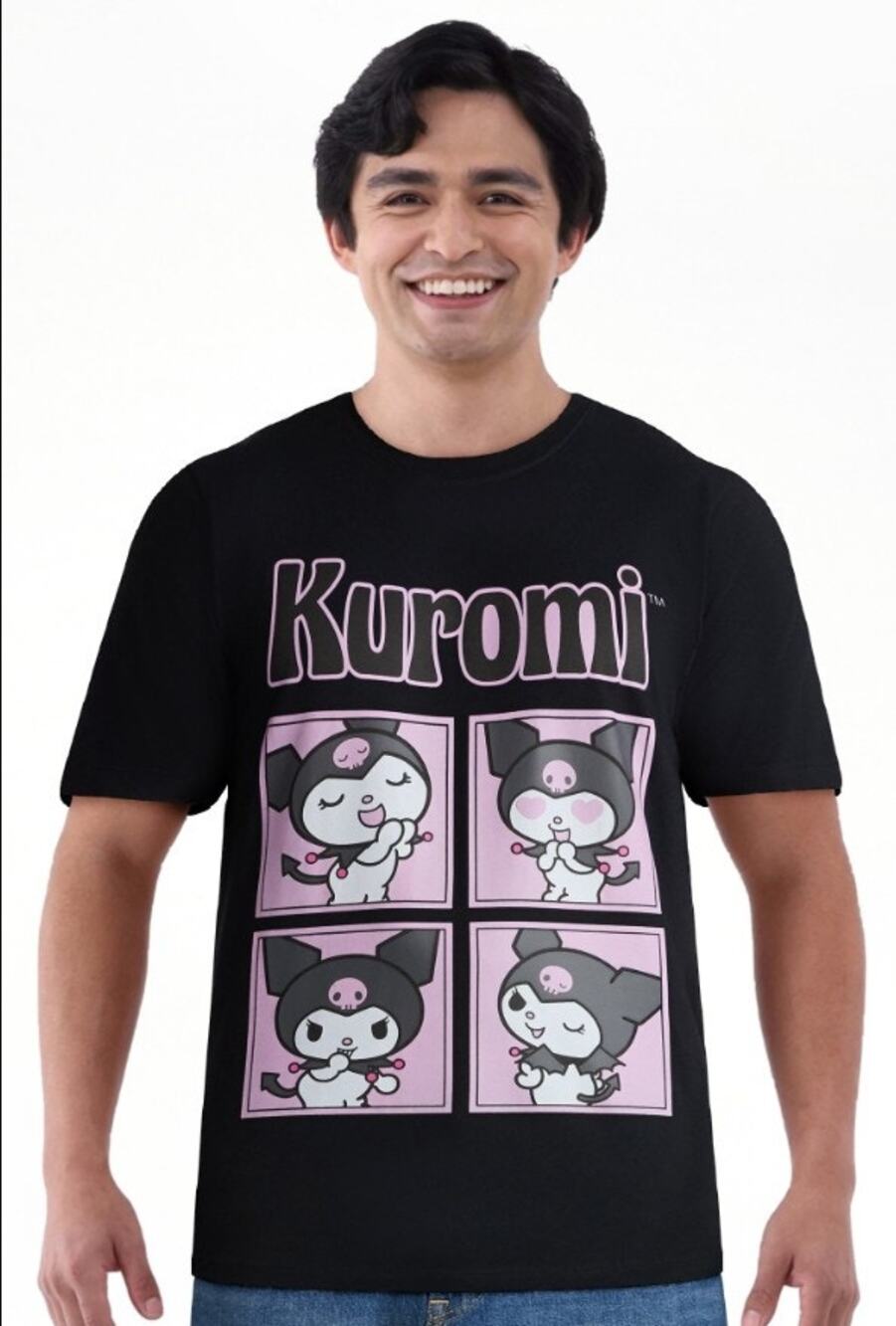 Kuromi by Sanrio Black Tee 4 Square Kuromi - Size XL NWT